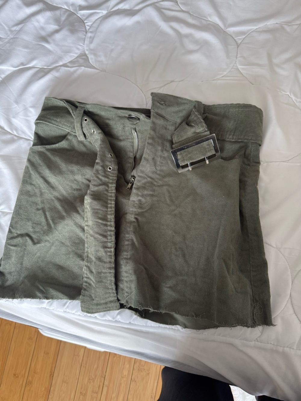 Forever 21 Olive Green Mini Skirt with Belt